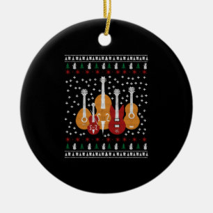 Guitar Christmas Ceramic Tree Decoration