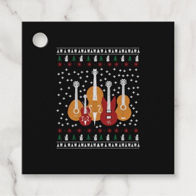 Guitar Christmas Favour Tags (Front)