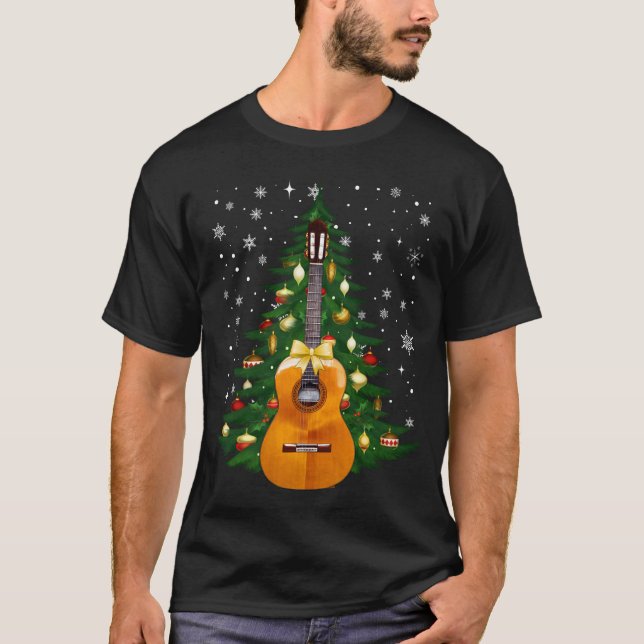 Guitar Christmas Music Graphic For Men Women T-Shirt (Front)