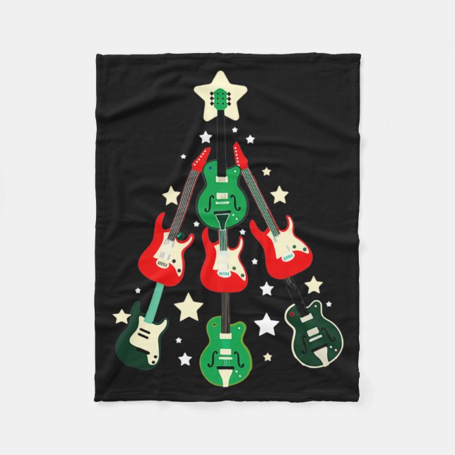 Guitar Christmas T Shirt  Fleece Blanket (Front)