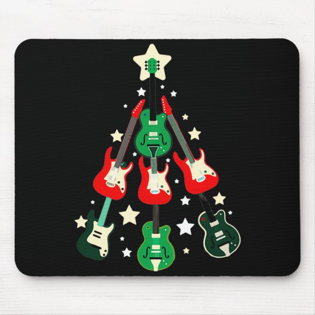 Guitar Christmas T Shirt  Mouse Mat (Front)
