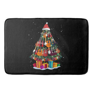Guitar Christmas Tree Funny Bath Mat