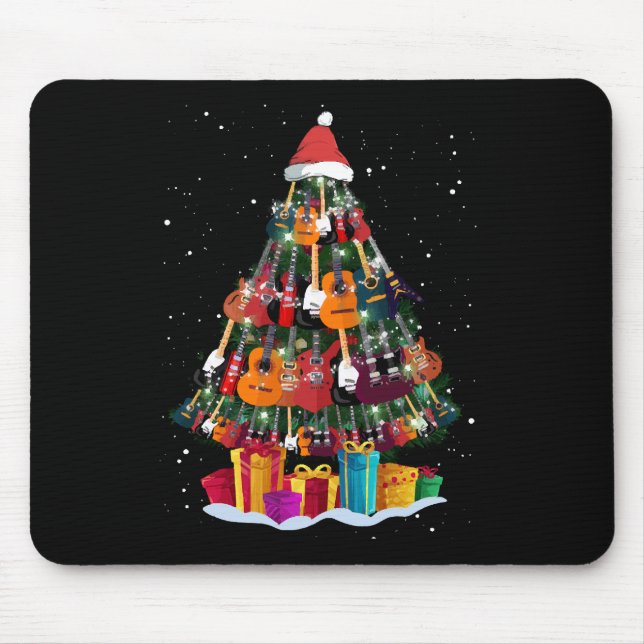 Guitar Christmas Tree Funny  Mouse Mat (Front)