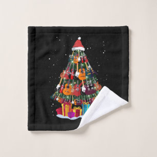 Guitar Christmas Tree Funny Wash Cloth