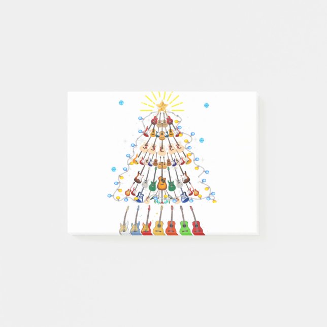 Guitar Christmas Tree Merry Xmas Guitar Lover Post-it Notes (Front)