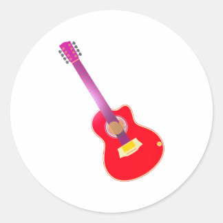 guitar classic round sticker