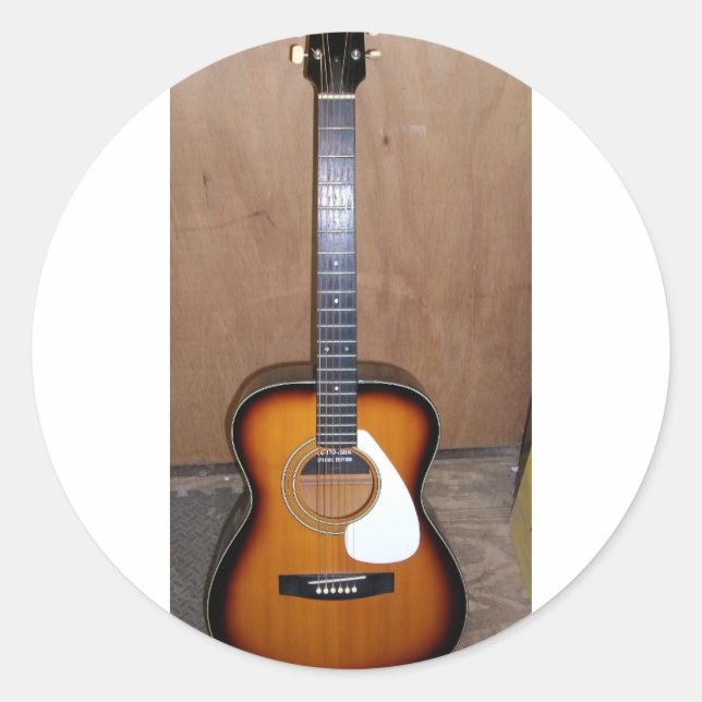 guitar classic round sticker (Front)