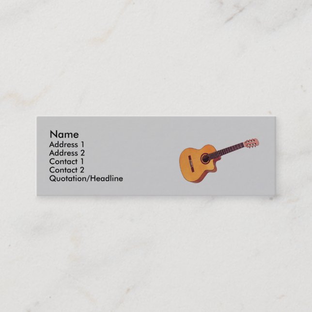 guitar classic skinny business card simple (Front)