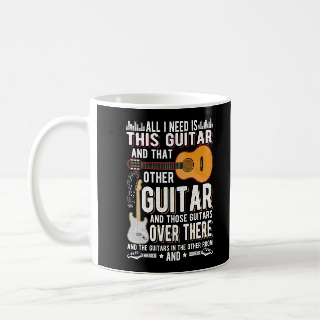 Guitar Collector Guitarist Funny Music Lover Coffee Mug (Left)
