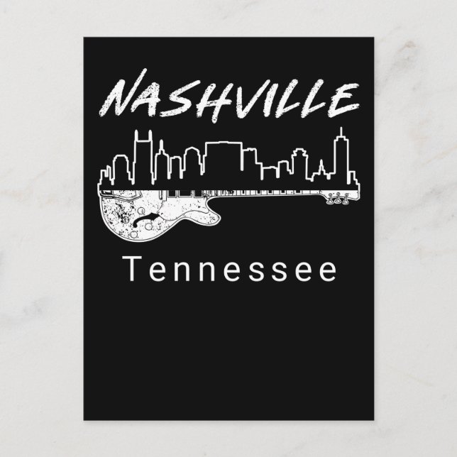 Guitar Country Music Souvenir Gift Nashville Postcard (Front)