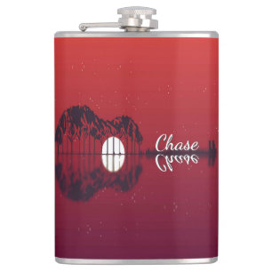 Guitar Cove Name on Guitar Neck Hip Flask
