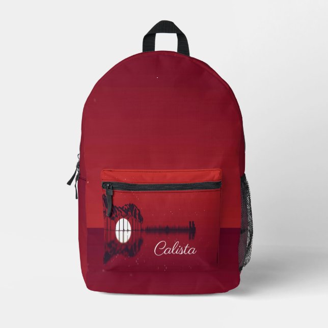 Guitar Cove Personal Printed Backpack (Front)