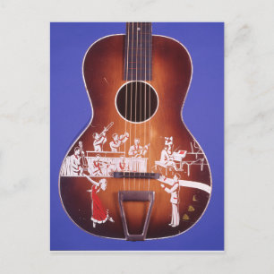 Guitar Dancing with Band Stunning Guitar Art Postcard