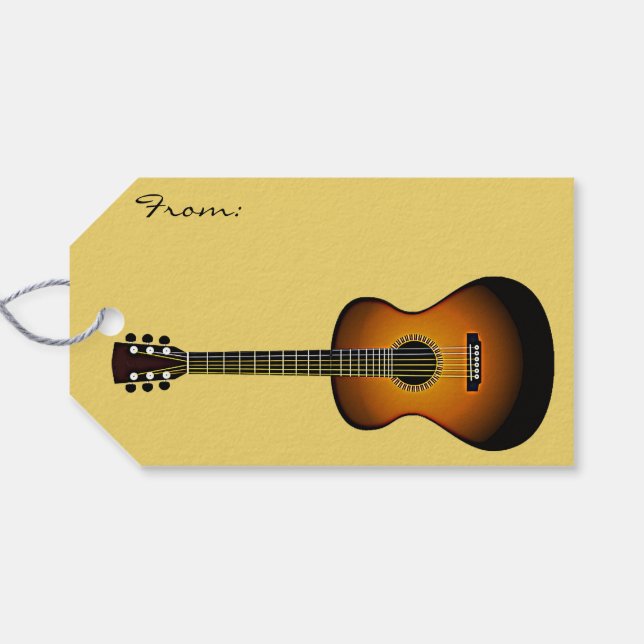 Guitar Design Gift Tag (Back Horizontal)