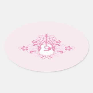 Guitar Design Oval Sticker