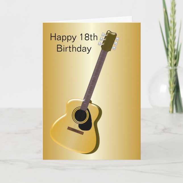 Guitar Design Personalised 18th Birthday Card (Front)