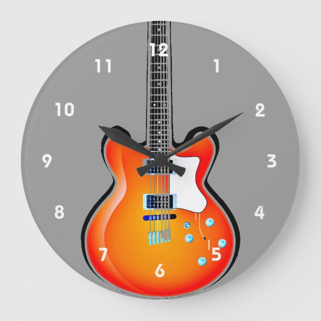 Guitar Design Wall Clock (Front)