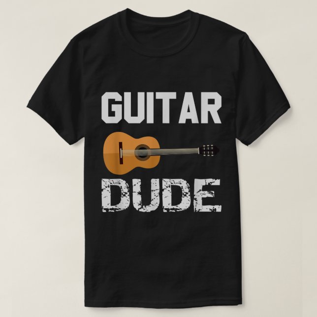 Guitar Dude Music Lover Design T-Shirt (Design Front)