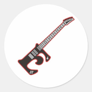 Guitar E Classic Round Sticker