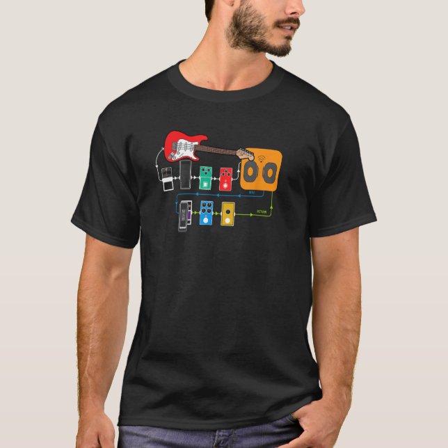 Guitar Effects Pedal Stomp Box Loop Pedal T-Shirt (Front)