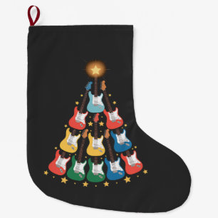 Guitar Electric Music Instruments Christmas Tree Large Christmas Stocking