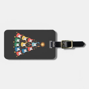 Guitar Electric Music Instruments Christmas Tree Luggage Tag