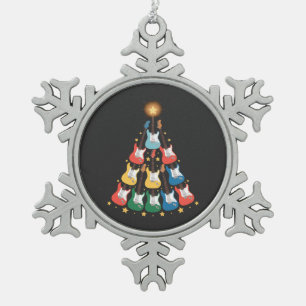 Guitar Electric Music Instruments Christmas Tree Snowflake Pewter Christmas Ornament