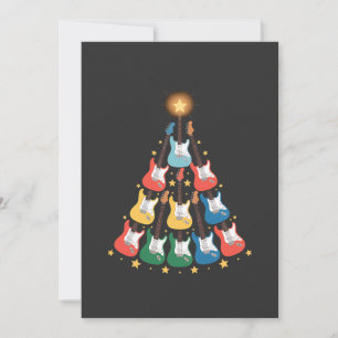 Guitar Electric Music Instruments Christmas Tree  Thank You Card