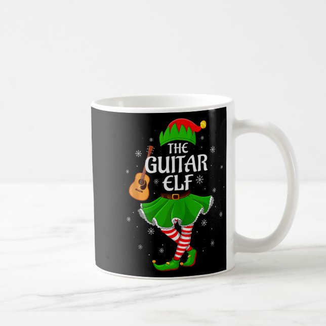 Guitar Elf Christmas Family Girls Women Elf Squad  Coffee Mug (Right)