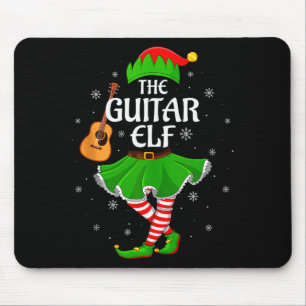 Guitar Elf Christmas Family Girls Women Elf Squad Mouse Mat