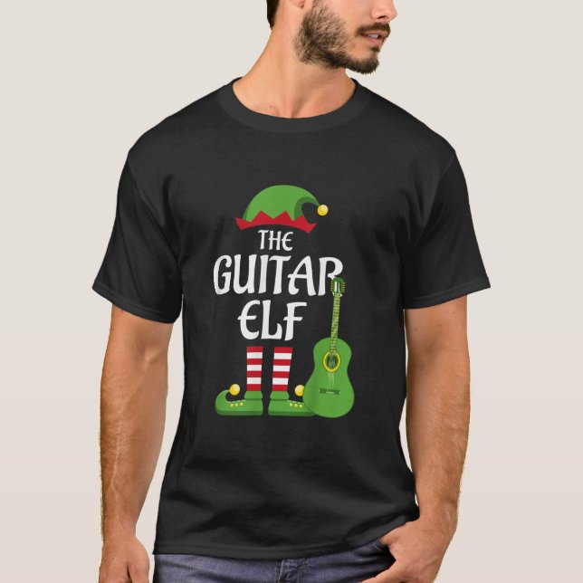 Guitar Elf Family Matching Group Christmas  T-Shirt (Front)
