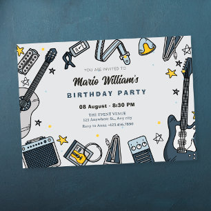 Guitar equipment birthday invitation