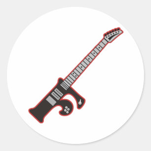 Guitar F Classic Round Sticker