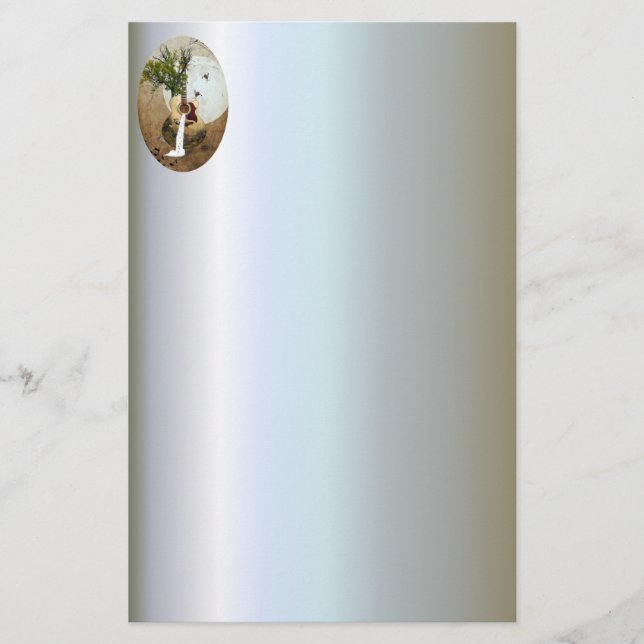 Guitar Fantasy Decorated Stationery (Front)