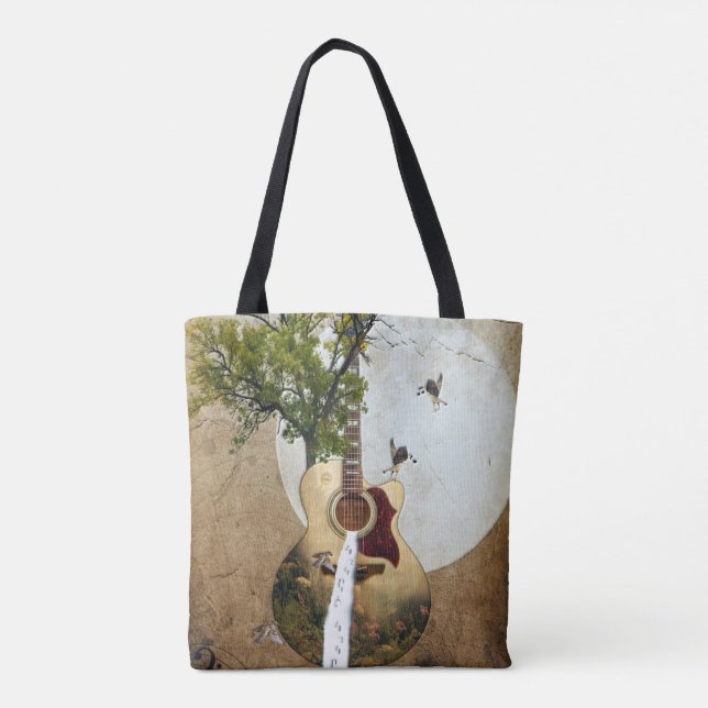 Guitar Fantasy Decorated Tote Bag (Back)