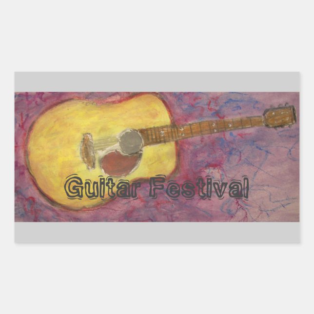 Guitar Festival Rectangular Sticker (Front)