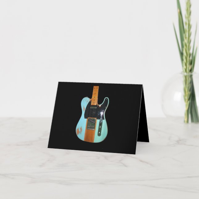Guitar Gift | Cool Electric Guitar Thank You Card (Front)