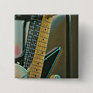 guitar gift for fathers day 15 cm square badge