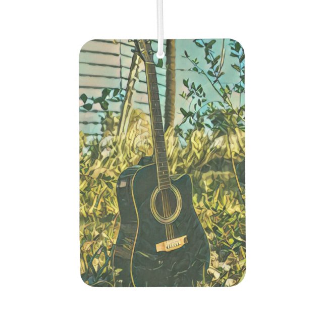 Guitar gift for guitarist car air freshener (Front)