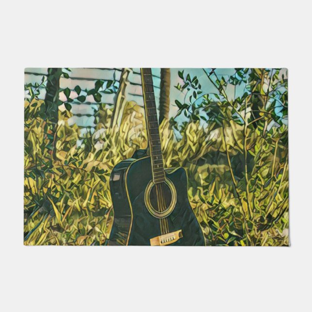 Guitar gift for guitarist doormat (Front)