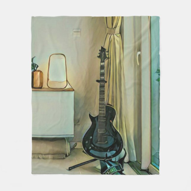 Guitar gifts for dad fleece blanket (Front)