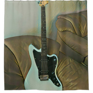 Guitar gifts for dad shower curtain