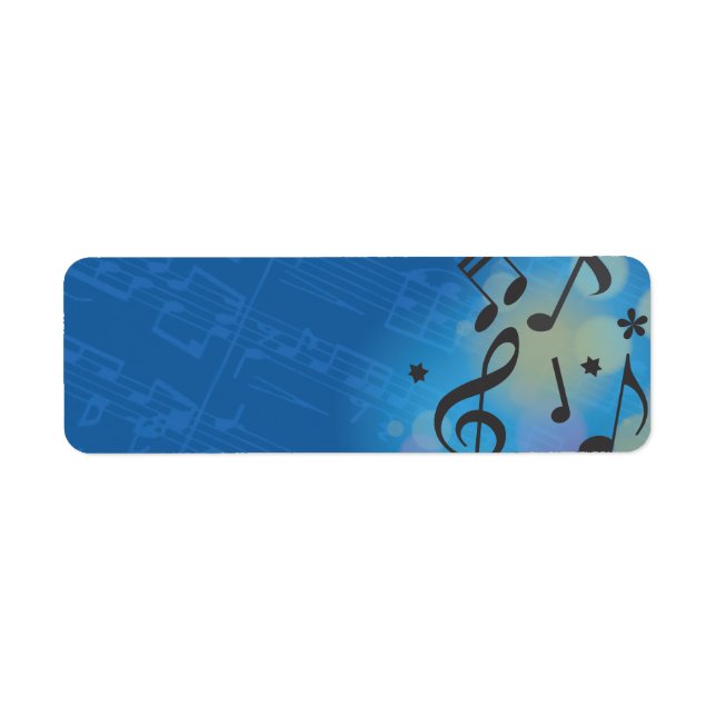 Guitar Girl Bat Bar Mitzvah Return Address Label (Front)