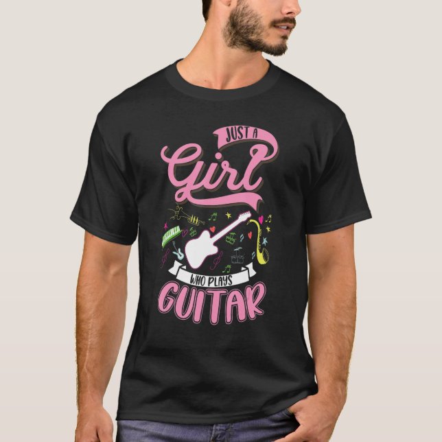 Guitar Girl Electric Guitar Acoustic Guitar Guitar T-Shirt (Front)