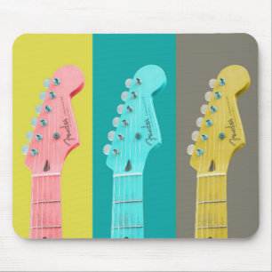 Guitar Girl modern pastel colourful music Mouse Mat