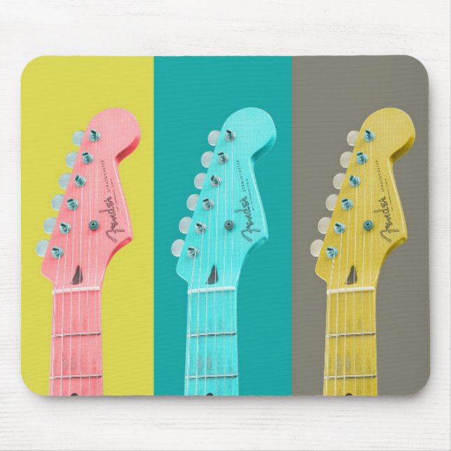 Guitar Girl modern pastel colourful music Mouse Mat (Front)