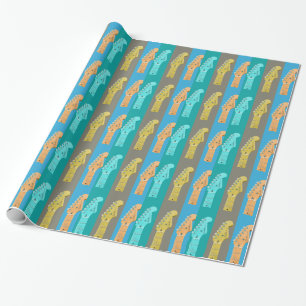 Guitar Girl modern pastel colourful music Wrapping Paper