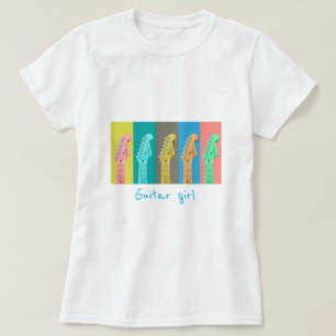 Guitar girl pastel retro modern music T-Shirt