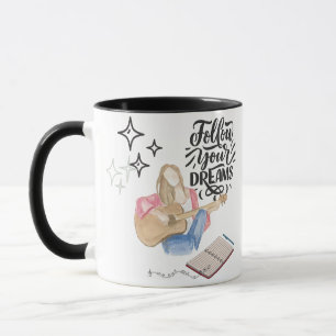 Guitar girl vibe mug