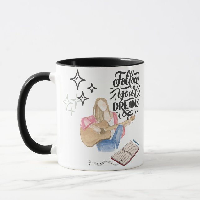 Guitar girl vibe mug (Left)